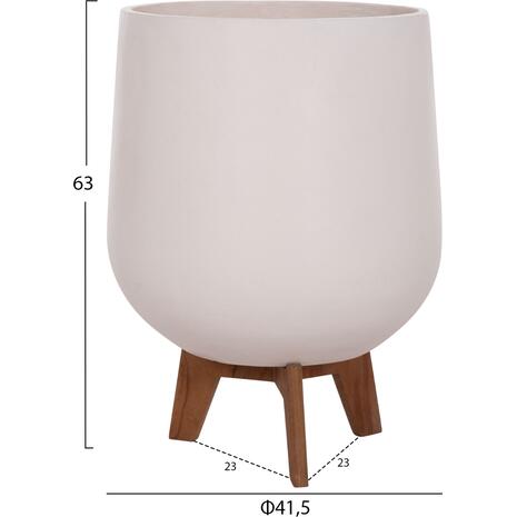 ΣΕΤ 3 ΓΛΑΣΤΡΕΣ ΜΕ TEAK ΒΑΣΕΙΣ TRYLL HM4681.02 FIBER CEMENT ΛΕΥΚΟ