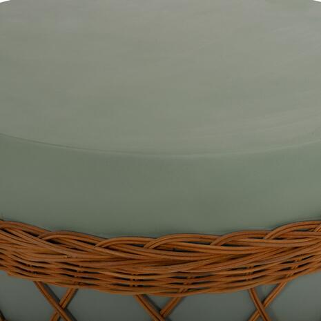 ΤΡΑΠΕΖΙ ΣΑΛΟΝΙΟΥ VILHENA HM18165 FIBER CEMENT ΠΡΑΣΙΝΟ-RATTAN ΦΥΣΙΚΟ Φ56x47Υεκ.