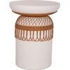 ΒΟΗΘΗΤΙΚΟ ΤΡΑΠΕΖΙ PRILEP HM18159.02 FIBER CEMENT ΛΕΥΚΟ & RATTAN--Φ60x76,5Υεκ
