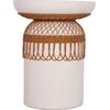 ΒΟΗΘΗΤΙΚΟ ΤΡΑΠΕΖΙ PRILEP HM18159.02 FIBER CEMENT ΛΕΥΚΟ & RATTAN--Φ60x76,5Υεκ