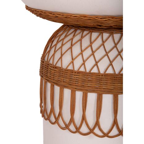 ΒΟΗΘΗΤΙΚΟ ΤΡΑΠΕΖΙ PRILEP HM18159.02 FIBER CEMENT ΛΕΥΚΟ & RATTAN--Φ60x76,5Υεκ