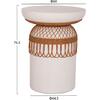 ΒΟΗΘΗΤΙΚΟ ΤΡΑΠΕΖΙ PRILEP HM18159.02 FIBER CEMENT ΛΕΥΚΟ & RATTAN--Φ60x76,5Υεκ