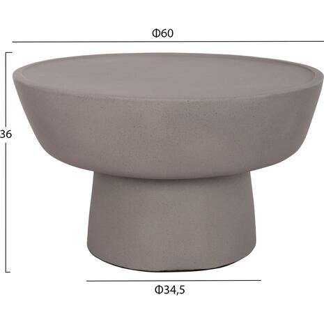 ΤΡΑΠΕΖΙ ΣΑΛΟΝΙΟΥ PIRSON HM18155.03 FIBER CEMENT ΣΕ ΓΚΡΙ--Φ60x36Υεκ.