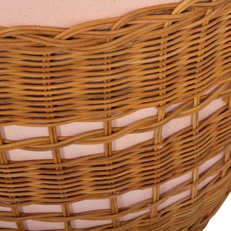 ΒΟΗΘΗΤΙΚΟ ΤΡΑΠΕΖΙ VILHENA HM18166 FIBER CEMENT ΡΟΖ-RATTAN ΦΥΣΙΚΟ Φ44.5x45Υεκ.