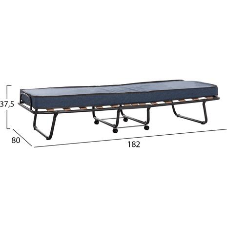 ΚΡΕΒΑΤΙ-ΡΑΝΤΖΟ ΙΤΑΛΙΑΣ NOBLE HM393.02 ΜΕΤΑΛΛΙΚΟ ΜΕ ΡΟΔΕΣ & ΣΤΡΩΜΑ 9εκ ΓΚΡΙ 80x182x37.5Υεκ.