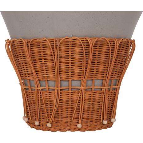 ΤΡΑΠΕΖΙ ΣΑΛΟΝΙΟΥ PERRAL HM18164.03L FIBER CEMENT ΓΚΡΙ-ΦΥΣΙΚΟ RATTAN--Φ55x45Υεκ