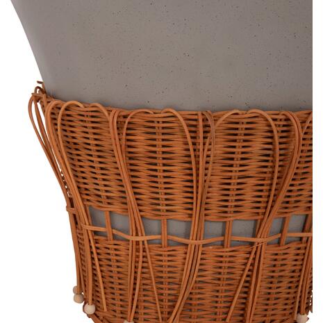 ΤΡΑΠΕΖΙ ΣΑΛΟΝΙΟΥ PERRAL HM18164.03L FIBER CEMENT ΓΚΡΙ-ΦΥΣΙΚΟ RATTAN--Φ55x45Υεκ
