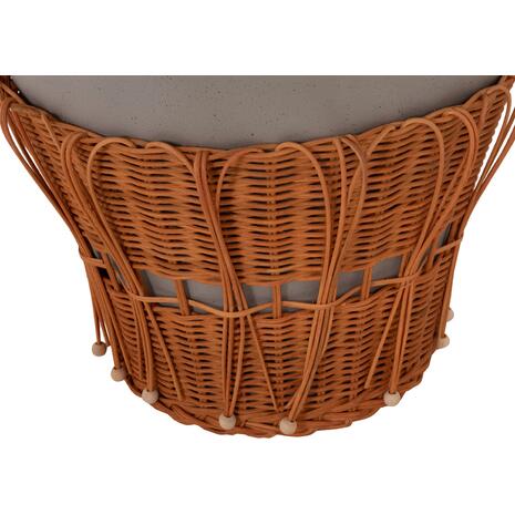 ΤΡΑΠΕΖΙ ΣΑΛΟΝΙΟΥ PERRAL HM18164.03L FIBER CEMENT ΓΚΡΙ-ΦΥΣΙΚΟ RATTAN--Φ55x45Υεκ