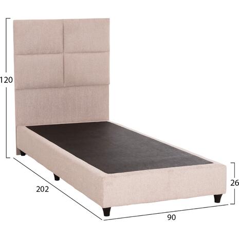 ΚΡΕΒΑΤΙ ΜΟΝΟ MILO HM652.32 ΜΠΕΖ TEDDY ΥΦΑΣΜΑ ΓΙΑ ΣΤΡΩΜΑ 90x200εκ