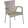 LARA Πολυθρόνα Pro Dining Στοιβαζόμενη, ALU Silver, PP - UV Protection Απόχρωση Tortora (Ε306,9)