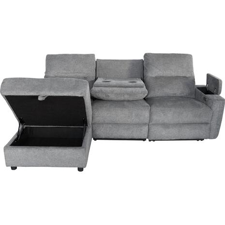 ΚΑΝΑΠΕΣ ΑΡΙΣΤΕΡΗ ΓΩΝΙΑ SYNTHIA HM3308.03L ΑΝΑΚΛΙΣΗ & ΑΠΟΘ.ΧΩΡΟΣ--ΓΚΡΙ 245x170x98Υεκ