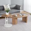 ΤΡΑΠΕΖΙ ΣΑΛΟΝΙΟΥ ΟΒΑΛ ALPER HM18327 MDF ΣΕ SONAMA ΧΡΩΜΑ 110x60x40Υεκ