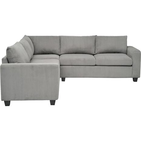 ΓΩΝΙΑΚΟΣ ΚΑΝΑΠΕΣ CALDER HM3286.01 ΓΚΡΙ ΥΦΑΣΜΑ 254x254x90x91Υεκ.