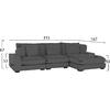 ΚΑΝΑΠΕΣ ΔΕΞΙΑ ΓΩΝΙΑ CRANFIELD HM3287.01R ΓΚΡΙ ΡΙΓΕ ΥΦΑΣΜΑ 315x167(γωνία)x67Υεκ.