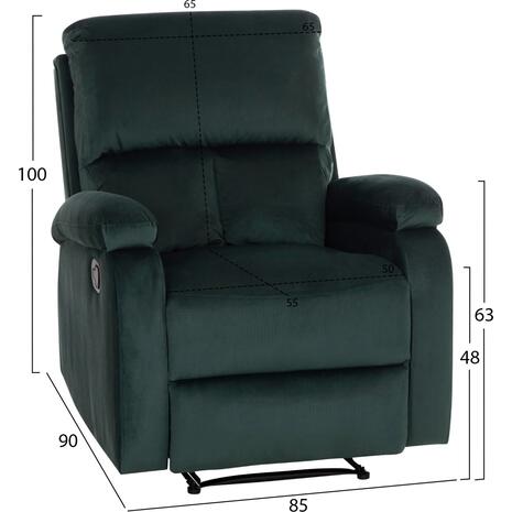 ΠΟΛΥΘΡΟΝΑ RELAX DIONI HM3296.05 ΠΡΑΣΙΝΟ ΒΕΛΟΥΔΟ 85x90x100Υεκ.