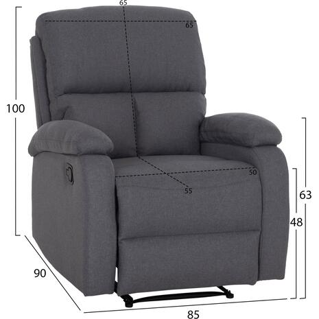 ΠΟΛΥΘΡΟΝΑ RELAX DIONI HM3296.01 ΓΚΡΙ ΥΦΑΣΜΑ 85x90x100Υεκ.