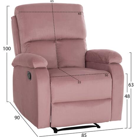 ΠΟΛΥΘΡΟΝΑ RELAX DIONI HM3296.02 ΡΟΖ ΒΕΛΟΥΔΟ 85x90x100Υεκ.