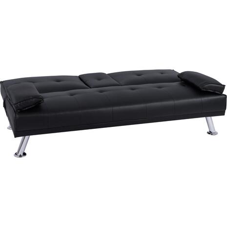 ΚΑΝΑΠΕΣ ΚΡΕΒΑΤΙ BENIN ΜΕ ΜΑΥΡΟ PU 165x76,5x79 εκ ΚΑΙ ΠΤΥΣΣΟΜΕΝΟ ΜΠΡΑΤΣΟ HM3157.01