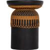 ΒΟΗΘΗΤΙΚΟ ΤΡΑΠΕΖΙ PRILEP HM18159.01 FIBER CEMENT ΜΑΥΡΟ & RATTAN--Φ60x76,5Υεκ