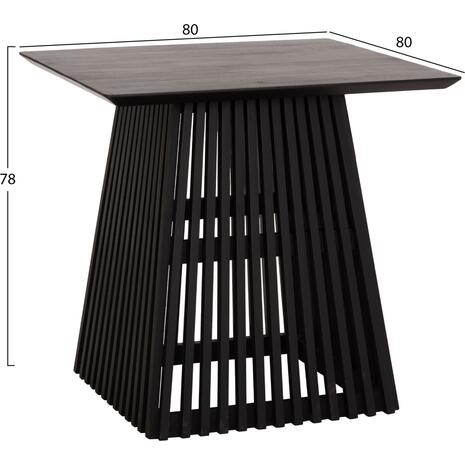 ΤΡΑΠΕΖΙ ΤΡΑΠΕΖΑΡΙΑΣ ΤΕΤΡΑΓΩΝΟ FRANTZ HM9458.02 MINDI ΞΥΛΟ ΜΑΥΡΟ 80x80x78Yεκ.