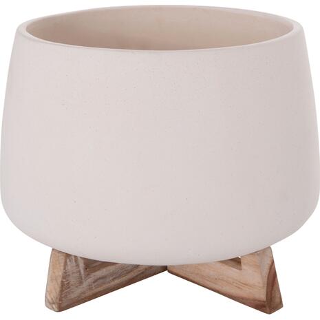 ΓΛΑΣΤΡΑ ΕΣ.ΧΩΡΟΥ FRELLO HM4674.02L ΛΕΥΚΟ FIBER CEMENT--TEAK ΒΑΣΗ 29x29x23,5Υεκ.