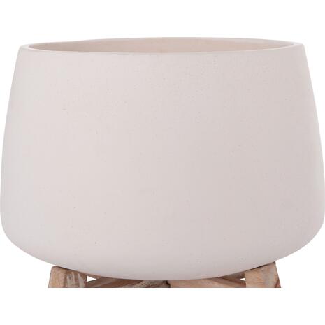 ΓΛΑΣΤΡΑ ΕΣ.ΧΩΡΟΥ FRELLO HM4674.02L ΛΕΥΚΟ FIBER CEMENT--TEAK ΒΑΣΗ 29x29x23,5Υεκ.