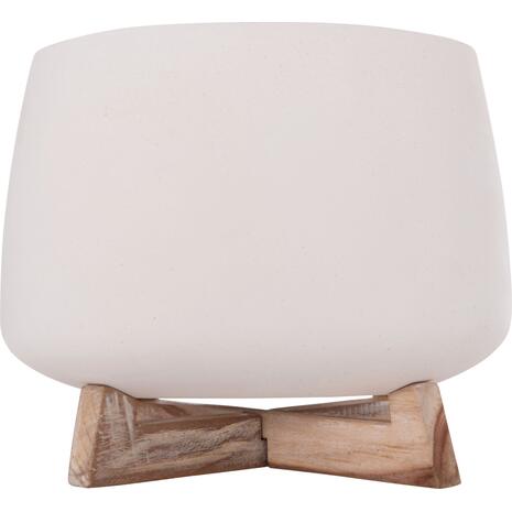 ΓΛΑΣΤΡΑ ΕΣ.ΧΩΡΟΥ FRELLO HM4674.02L ΛΕΥΚΟ FIBER CEMENT--TEAK ΒΑΣΗ 29x29x23,5Υεκ.