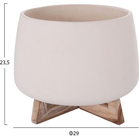 ΓΛΑΣΤΡΑ ΕΣ.ΧΩΡΟΥ FRELLO HM4674.02L ΛΕΥΚΟ FIBER CEMENT--TEAK ΒΑΣΗ 29x29x23,5Υεκ.