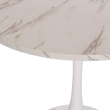 ΤΡΑΠΕΖΙ ΤΡΑΠΕΖΑΡΙΑΣ ROLLO HM9421.11 ΣΤΡΟΓΓΥΛΟ WHITE MARBLE Φ90x74Υεκ.
