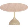 ΤΡΑΠΕΖΙ ΣΑΛΟΝΙΟΥ LONGSTEM HM18317.04 ΒΑΣΗ ΣΑΜΠΑΝΙ--ΚΕΡΑΜΙΚΟ TOP TRAVERTINE STONE Φ50