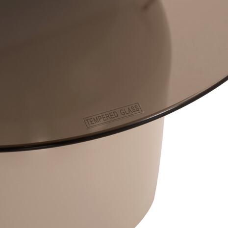ΣΕΤ 2 ΤΡΑΠΕΖΙΑ ΣΑΛΟΝΙΟΥ BELLINS HM18314.04 ΜΠΕΖ ΜΕΤΑΛ.ΒΑΣΕΙΣ--ΓΥΑΛΙ Φ50εκ & Φ40εκ