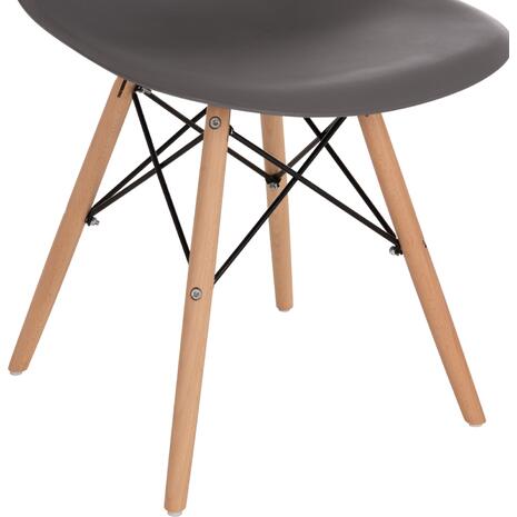 ΚΑΡΕΚΛΑ ΜΕ ΞΥΛΙΝΑ ΠΟΔΙΑ ΚΑΙ ΚΑΘΙΣΜΑ TWIST PP ΓΚΡΙ HM8460.10 46x50x82 εκ. (σετ 4 τεμαχίων) (Γκρι)