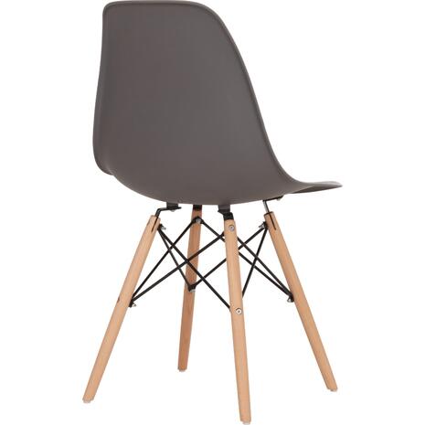 ΚΑΡΕΚΛΑ ΜΕ ΞΥΛΙΝΑ ΠΟΔΙΑ ΚΑΙ ΚΑΘΙΣΜΑ TWIST PP ΓΚΡΙ HM8460.10 46x50x82 εκ. (σετ 4 τεμαχίων) (Γκρι)