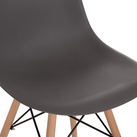 ΚΑΡΕΚΛΑ ΜΕ ΞΥΛΙΝΑ ΠΟΔΙΑ ΚΑΙ ΚΑΘΙΣΜΑ TWIST PP ΓΚΡΙ HM8460.10 46x50x82 εκ. (σετ 4 τεμαχίων) (Γκρι)