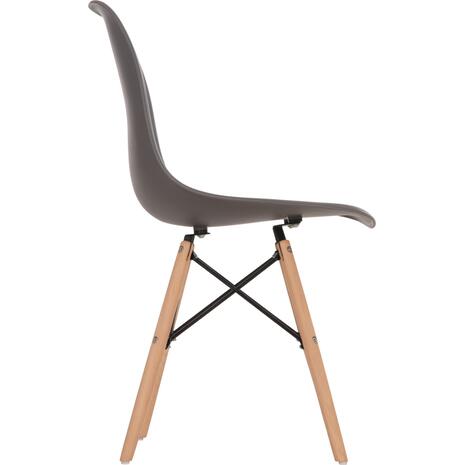 ΚΑΡΕΚΛΑ ΜΕ ΞΥΛΙΝΑ ΠΟΔΙΑ ΚΑΙ ΚΑΘΙΣΜΑ TWIST PP ΓΚΡΙ HM8460.10 46x50x82 εκ. (σετ 4 τεμαχίων) (Γκρι)