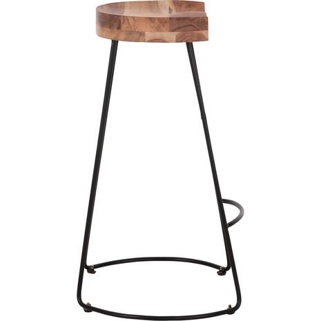 ΣΚΑΜΠΟ BAR ELEANOR HM8363.11 ΜΑΣΙΦ ΞΥΛΟ ΑΚΑΚΙΑΣ-ΜΕΤΑΛΛΟ 50x43x78Υεκ.