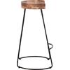 ΣΚΑΜΠΟ BAR ELEANOR HM8363.11 ΜΑΣΙΦ ΞΥΛΟ ΑΚΑΚΙΑΣ-ΜΕΤΑΛΛΟ 50x43x78Υεκ.
