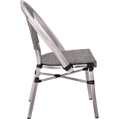 COSTA Καρέκλα Dining Αλουμινίου, Απόχρωση Antique Grey -Textilene Μπεζ (Ε288,1)