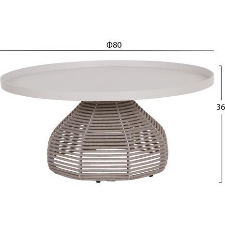 ΣΕΤ ΣΑΛΟΝΙ 5ΤΜΧ DRISCOLL ΗM6473.02 IVORY ΑΛΟΥΜΙΝΙΟ--ΜΠΕΖ ΣΧΟΙΝΙ & OLEFIN ΥΦΑΣΜΑ