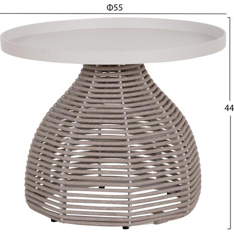 ΣΕΤ ΣΑΛΟΝΙ 5ΤΜΧ DRISCOLL ΗM6473.02 IVORY ΑΛΟΥΜΙΝΙΟ--ΜΠΕΖ ΣΧΟΙΝΙ & OLEFIN ΥΦΑΣΜΑ