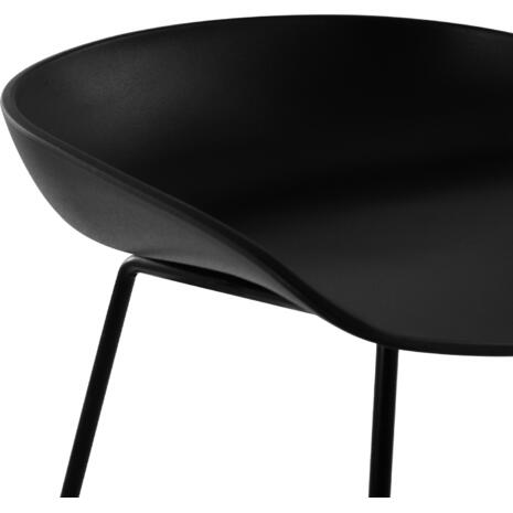 ΣΚΑΜΠΟ ΜΕΤΑΛΛΙΚΟ NAILA HM8450.02 ΜΕ ΚΑΘΙΣΜΑ PP ΜΑΥΡΟ 47x47x83 εκ. (σετ 2 τεμαχίων)