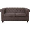 CHESTERFIELD Newport Kαναπές 2Θέσιος Σαλονιού -Καθιστικού, Ύφασμα Antique Look Καφέ (Ε9420,23)