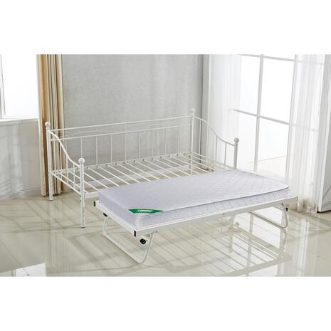 MARIN Set: Daybed (για στρώμα 90x190) + Βοηθητικό Κρεβάτι με Στρώμα 185x85 Μέταλλο Άσπρο (Ε8043,21)
