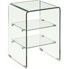 GLASSER Κομοδίνο Clear  2 Ράφια - Γυαλί 10mm / 5mm (ΕΜ729,1)