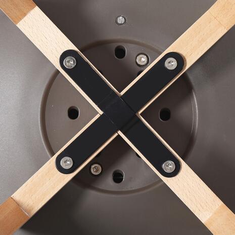MARTIN Καρέκλα Τραπεζαρίας Metal Cross Ξύλο, PP Sand Beige, Αμοντάριστη Ταπετσαρία (σετ 4 τεμαχίων) (ΕΜ136,90W)