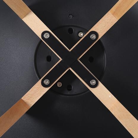 MARTIN Καρέκλα Τραπεζαρίας Κουζίνας, Metal Cross Ξύλο, ΡΡ Μαύρο, Αμοντάριστη Ταπετσαρία (σετ 4 τεμαχίων) (ΕΜ136,20W) (Μαύρο)
