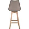 MARTIN Σκαμπό BAR Οξιά Φυσικό, PP-Pu Sand Beige, Μονταρισμένη Ταπετσαρία (σετ 4 τεμαχίων) (ΕΜ147,9)