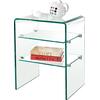 GLASSER Κομοδίνο Clear  2 Ράφια - Γυαλί 10mm / 6mm (ΕΜ729)