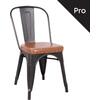 RELIX Καρέκλα-Pro, Στοιβαζόμενη, Μέταλλο Βαφή Antique Black, Pu Camel (Ε5191P,104)