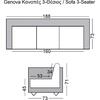 GENOVA Καναπές Σαλονιού Καθιστικού 3Θέσιος, Inox Pu Άσπρο (Ε947,31)
